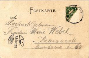 1899 (Vorläufer) Erlangen, Partie vor dem Nürnberger Thor und Corpshaus der Onoldia. litho (EB)