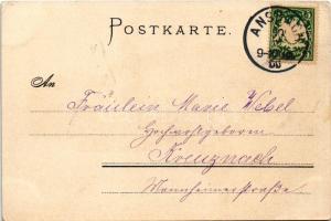 1900 Ansbach, Gymnasium / grammar school. Art Nouveau, litho (EB)