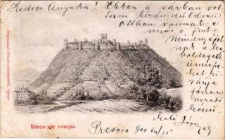 1900 Nagysáros, Velky Saris; Sárosi vár romjai. Fénynyomat Divald műintézetéből / Sarissky hrad / castle ruins (EB)