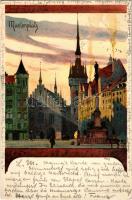 1898 (Vorläufer) München, Munich; Marienplatz / square. litho s: Kley (EK)