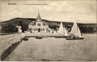 1920 Révfülöp, hajóállomás és csónak kikötő a Balatonon (EK)