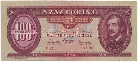 1947. 100Ft B 258 043008 T:F Hungary 1947. 100 Forint B 258 043008 C:F Adamo F27