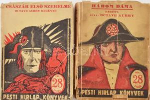 Octave Aubry 2 regénye: Három dáma. Ford.: Szentgyörgyi Ferenc. + A császár első szerelme. Pesti Hirlap Könyvek 21. és 123. köt. Bp., 1928-1930, Légrády. A borítók Byssz Róbert, ill. Burián László munkái. Kiadói papírkötés, sérülésekkel, az egyik kötet hiányzó hátsó borítóval.