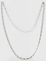 Ezüst(Ag) dupla szemes lapos pancer nyaklánc, jelzett, h: 50 cm, nettó: 8 g