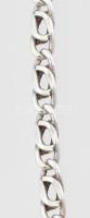 Ezüst(Ag) dupla szemes lapos pancer nyaklánc, jelzett, h: 50 cm, nettó: 8 g