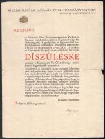 1935 A Pázmány Péter Tudományegyetem meghívója 300. fennállásának alkalmából tartott díszközgyűlésre. Horthy Miklós kormányzó részvételével Kornis Gyula rektor autográf aláírásával