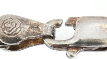 Ezüst(Ag) masszív walles nyaklánc, jelzett, h: 43,5 cm, nettó: 19,4 g