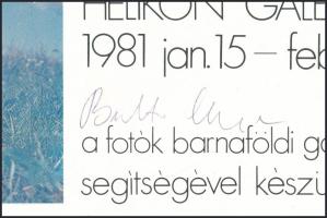 Bukta Imre kiállítása. Helikon Galéria, 1981. A művész, Bukta Imre (1952-) által ALÁÍRT példány! H.n...