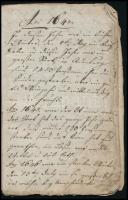 cca 1644-1672 Német nyelvű feljegyzések "Ano 1644", 10 beírt oldal, hátoldalán Quittung(?)...