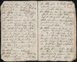 cca 1644-1672 Német nyelvű feljegyzések "Ano 1644", 10 beírt oldal, hátoldalán Quittung(?)...