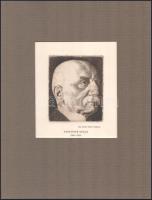 Aba-Novák Vilmos (1894-1941): Pasteiner Gyula. Rézkarc, papír, jelzés nélkül, paszpartuban, 10×8 cm