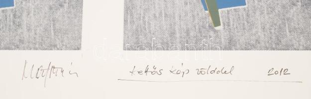 Matzon Ákos (1945-): Kettős kép zölddel, 2012. Szitanyomat, papír. Jelzett. Művészpéldány E.A. jelzé...