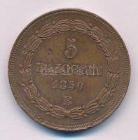 Olasz Államok / Pápai Állam 1850B 5B Cu "IX. Pius", "V. év" (39,8g/40mm) T:XF ph...