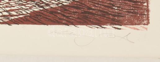 Klossy Irén (1943-): Ősz. Linómetszet, papír. Jelzett. Művészpéldány X 1/2 E.A VII/VIII számozással ...