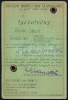 1932 Úszó igazolvány Beszkárt versenyző részére a margitszigeti Nemzeti Sportuszodába