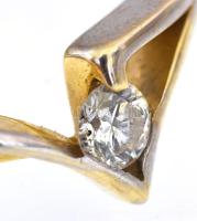 14K arany (Au) gyűrű brillel (0,15ct) jelzett, 1,9 g m: 53