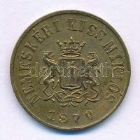 1879. "Véghlesi Uradalom - Hrinyova / Nemeskéri Kiss Miklós 1879" fém bárca 1f értékben, m...