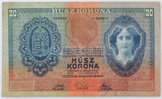 1907. 20K "2096 026942" T:F  Hungary 1907. 20 Korona "2096 026942" C:F Adamo K16