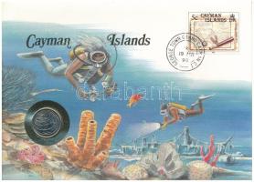 Kajmán-szigetek 1987. 10c felbélyegzett borítékban, bélyegzéssel, német nyelvű leírással T:UNC  Cayman Islands 1987. 10 Cents in envelope with stamp and cancellation, with German description C:UNC