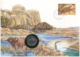 Zimbabwe 1991. 10c felbélyegzett borítékban, bélyegzéssel, német nyelvű leírással T:UNC Zimbabwe 1991. 10 Cents in envelope with stamp and cancellation, with German description C:UNC