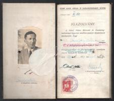 cca 1926-1947 2 db fényképes 2 db műegyetemi leckekönyv ugyanazon személy részére: 1947 többek közt ...