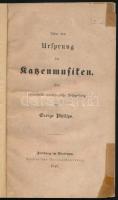 George Philipps: Ueber den Ursprung der Katzenmusiken. Eine canonistisch-mythologische Abhandlung. Freiburg im Breisgau, 1849, Herder, 4+74+2 p. Német nyelven. Papírkötés, hiányos gerinccel, foltos lapokkal, kissé sérült címlappal, egy lap (1/2 p.) javított, restaurált.