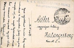 1917 Balatonfüred, Erzsébet udvar, Lakosztály, belső + "K.u.k. Reserve-Spitals-Filiale Balatonf...