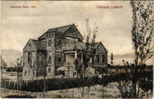 1909 Balatonlelle, Lelle; Kápolnás Pula villa. Wollak József kiadása