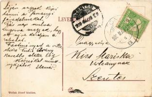 1909 Balatonlelle, Lelle; Kápolnás Pula villa. Wollak József kiadása