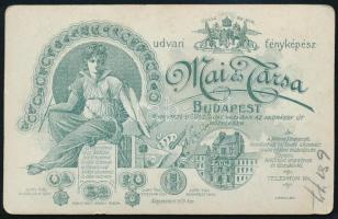 cca 1900 Elegáns úr portréja, vizitkártya Mai és Társa budapesti műterméből (VI., Nagymező u. 20.), ...