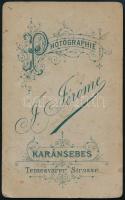 cca 1890-1900 Előkelő úr díszmagyarban, vizitkártya J. Jérome karánsebesi (Erdély) műterméből, kissé...