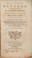 Delle notti di Young. Traduzione di Giuseppe Bottoni e del Giudizio Universale dello stesso Young. Cante prima. Venezia, 1794. Giuseppe Zorzi. XVI. + 332p. Korabeli papírborítóval, néhány lap kijár.