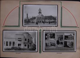 Magyar képeslapgyűjtemény a 30-as évekből ill. 40-es évek elejéről részben 3 házi készítésű albumban...