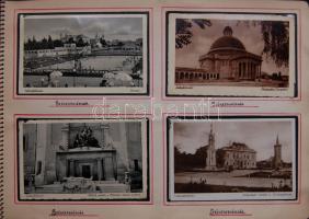 Magyar képeslapgyűjtemény a 30-as évekből ill. 40-es évek elejéről részben 3 házi készítésű albumban...