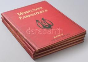 Mendelsohn Kompsitionen II - V. Bände. Leipzig, én., Edition Peters. Egészvászon-kötések, kissé kopott borítókkal.