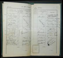 1911 Kolozsvári Ferenc József Tudományegyetemi jogi kari leckekönyv számos aláírással, többek közt D...