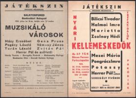 cca 1950-1960 Színpadi és mozi szöveges falragaszok, szórólapok, 4 db