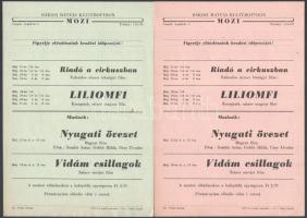 cca 1950-1960 Színpadi és mozi szöveges falragaszok, szórólapok, 4 db