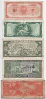 5db-os vegyes külföldi bankjegy, utalvány tétel, közte Kuba 1966. 1P + Románia 1966. 50L T:F,VG
5pc...