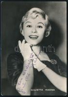 Giulietta Masina (1921-1994) olasz színésznő aláírása az őt ábrázoló képeslapon / Autograph signature