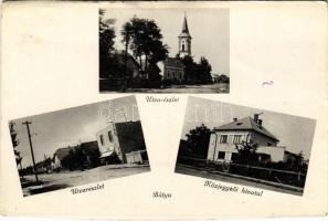 Bátyú, Batyovo, Batovo, Batiovo; utca, Cikta üzlet, református templom, közjegyzői hivatal / street view, shop, Calvinist church, notarys office (vágott / cut)