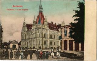 1910 Karánsebes, Caransebes; Városháza, Domány Albert és fia fiákeres üzlete. Brachtl Fl. kiadása / Casa orasului / town hall, shop