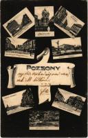 1909 Pozsony, Pressburg, Bratislava; Szecessziós mozaik. Neffe János kiadása / Art Nouveau (fl)