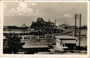 1941 Újvidék, Novi Sad; híd. Hartija kiadása / bridge