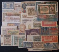 Hagyaték bankjegy tétel, korona, pengő, infla időszak 139db + 23db külföldi, főleg D.Reich + 78db italcímke T:vegyes