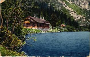 Tátra, Magas-Tátra, Vysoké Tatry; A poprádi tó. Paul Bender kiadása / Der Popper-See / Popradské pleso / lake (EK)