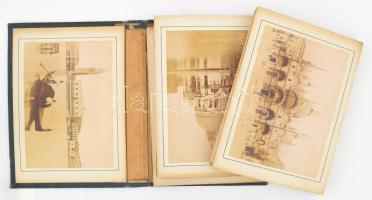 cca 1880-1900 Ricordo di Venezia (Velence), 20 db keményhátú fotót tartalmazó leporelló (Szent Márk-...