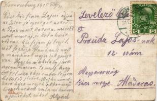 1915 Wien, Vienna, Bécs; Maximilanplatz und Votivkirche, Gott sei mit Eucht! / square, church. Art N...