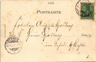 1900 Bünde, An der Else. Georg Kugelmann Art Nouveau, floral, litho (fl)