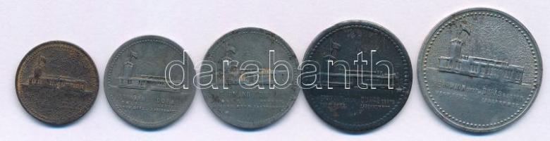 Ausztria / Mühling tiszti hadifogolytábor 1915. 1h Fe + 2h Fe + 10h Fe + 20h Fe + 100h Fe Fe T:AU-F ...